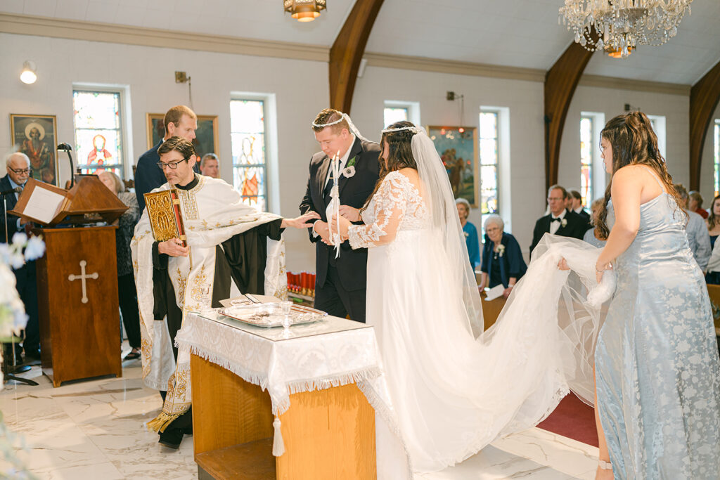 Greek Orthodox wedding Dance of Isaiah ceremony moment captured by luxury destination wedding photographer Tennessee