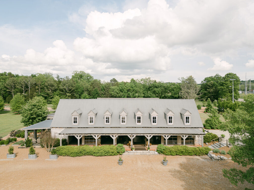Long Hollow Gardens Wedding venue aerial view. 